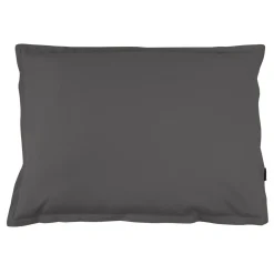 Taie d'oreiller rectangulaire percale de coton (80 cm) Cali Gris anthracite