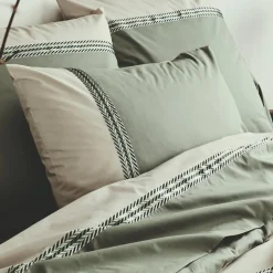 Taie d'oreiller rectangulaire percale de coton (50 x 70 cm) Noa Vert kaki