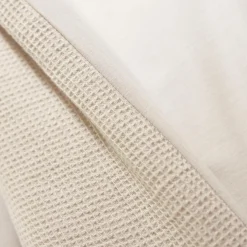 Taie d'oreiller rectangulaire coton nid d'abeille (50 x 80 cm) Eva Beige