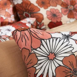 Taie d'oreiller rectangulaire gaze de coton (50 x 70 cm) Gaïa azalée Terracotta