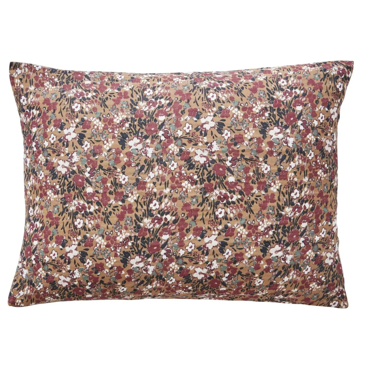 Taie d'oreiller rectangulaire gaze de coton (50 x 70 cm) Constance Camel