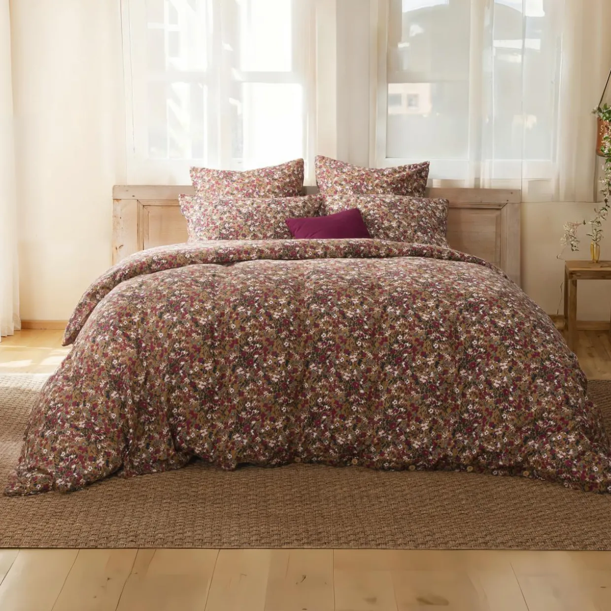 Taie d'oreiller rectangulaire gaze de coton (50 x 70 cm) Constance Camel