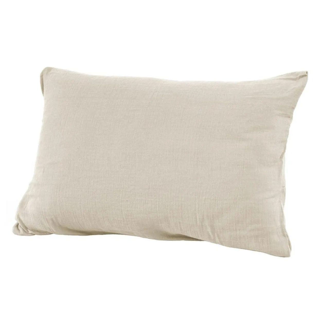 Taie d'oreiller rectangulaire gaze de coton (50 x 70 cm) Gaïa Beige pampa