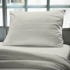 Taie d'oreiller rectangulaire gaze de coton (50 x 80 cm) Gaïa Gris nuage