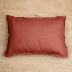 Taie d'oreiller rectangulaire lin lavé (50 x 70 cm) Louise Terracotta