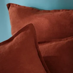 Taie d'oreiller rectangulaire lin lavé (50 x 70 cm) Louise Terracotta