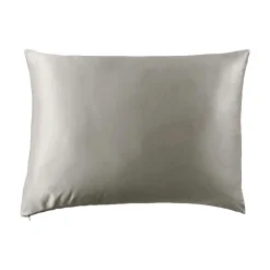 Taie d'oreiller rectangulaire soie de mûrier (50 x 70 cm) Mizuki Gris clair