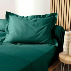 Taie d'oreiller rectangulaire coton bio (50 x 70 cm) Biolina Vert émeraude