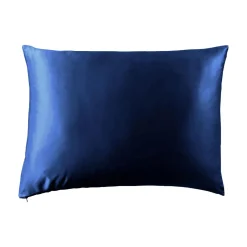 Taie d'oreiller rectangulaire soie de mûrier (50 x 70 cm) Mizuki Bleu marine