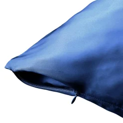 Taie d'oreiller rectangulaire soie de mûrier (50 x 70 cm) Mizuki Bleu marine