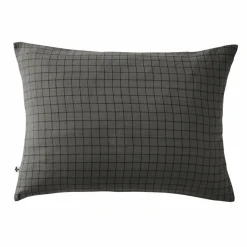 Taie d'oreiller rectangulaire gaze de coton (50 x 70 cm) Gaïa Mix Gris granit