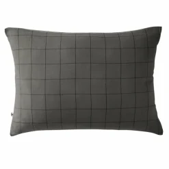 Taie d'oreiller rectangulaire gaze de coton (50 x 70 cm) Gaïa Match Gris granit