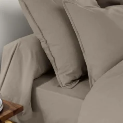 Taie d'oreiller rectangulaire flanelle de coton (50 x 80 cm) Nina Ficelle