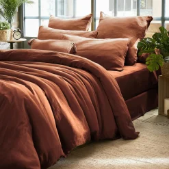 Taie d'oreiller rectangulaire gaze de coton (50 x 80 cm) Gaïa Terracotta