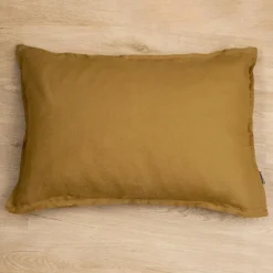 Taie d'oreiller rectangulaire lin lavé (50 x 70 cm) Louise Caramel