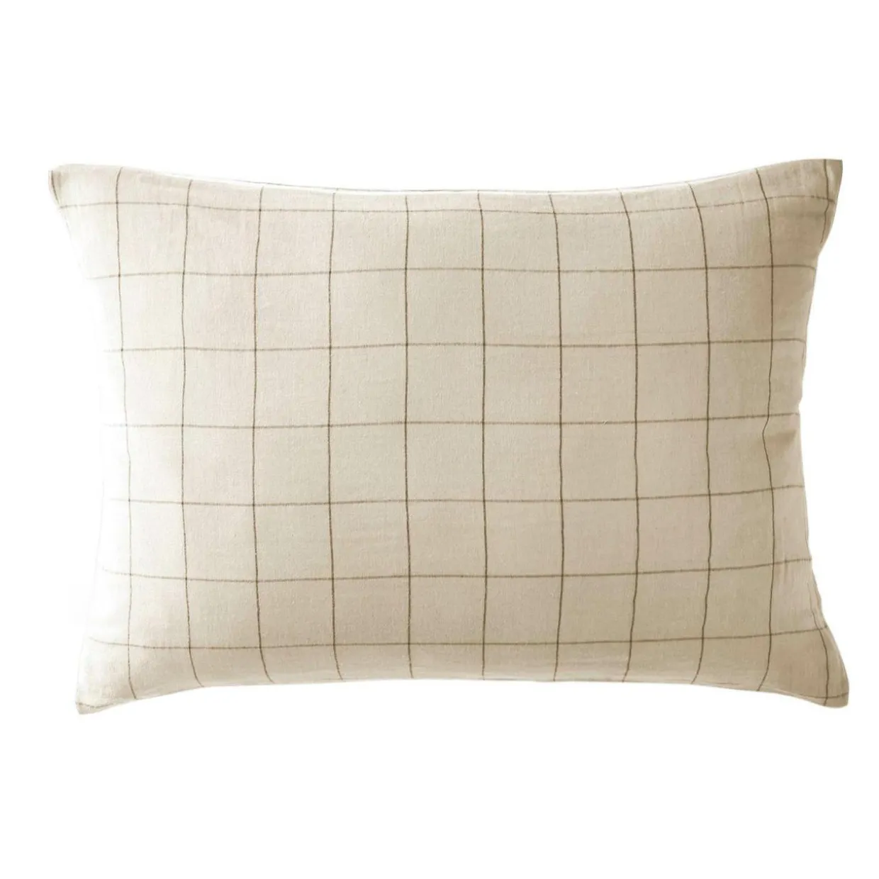 Taie d'oreiller rectangulaire gaze de coton (50 x 70 cm) Gaïa Match Beige pampa