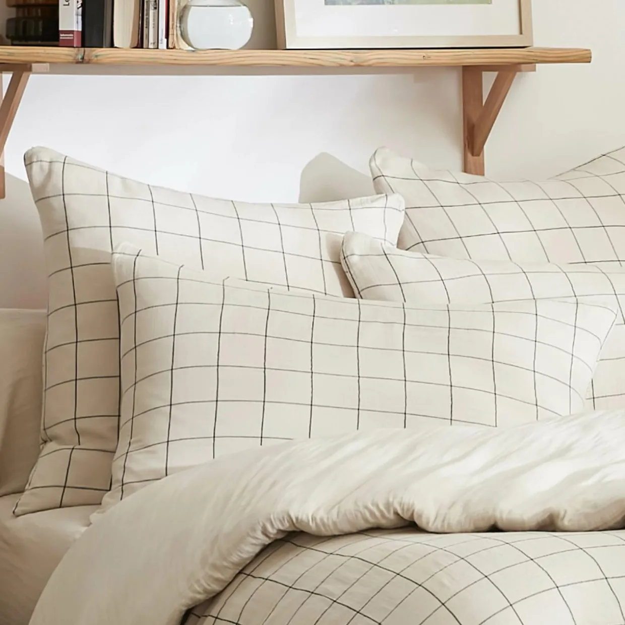 Taie d'oreiller rectangulaire gaze de coton (50 x 70 cm) Gaïa Match Beige pampa