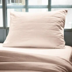 Taie d'oreiller rectangulaire gaze de coton (50 x 70 cm) Gaïa Rose poudré