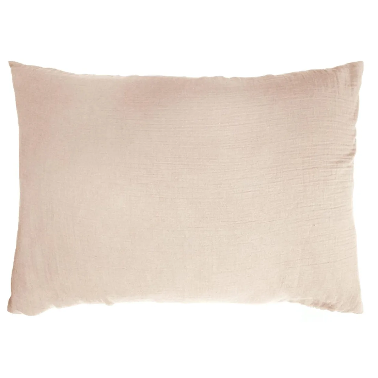 Taie d'oreiller rectangulaire gaze de coton (50 x 70 cm) Gaïa Rose poudré