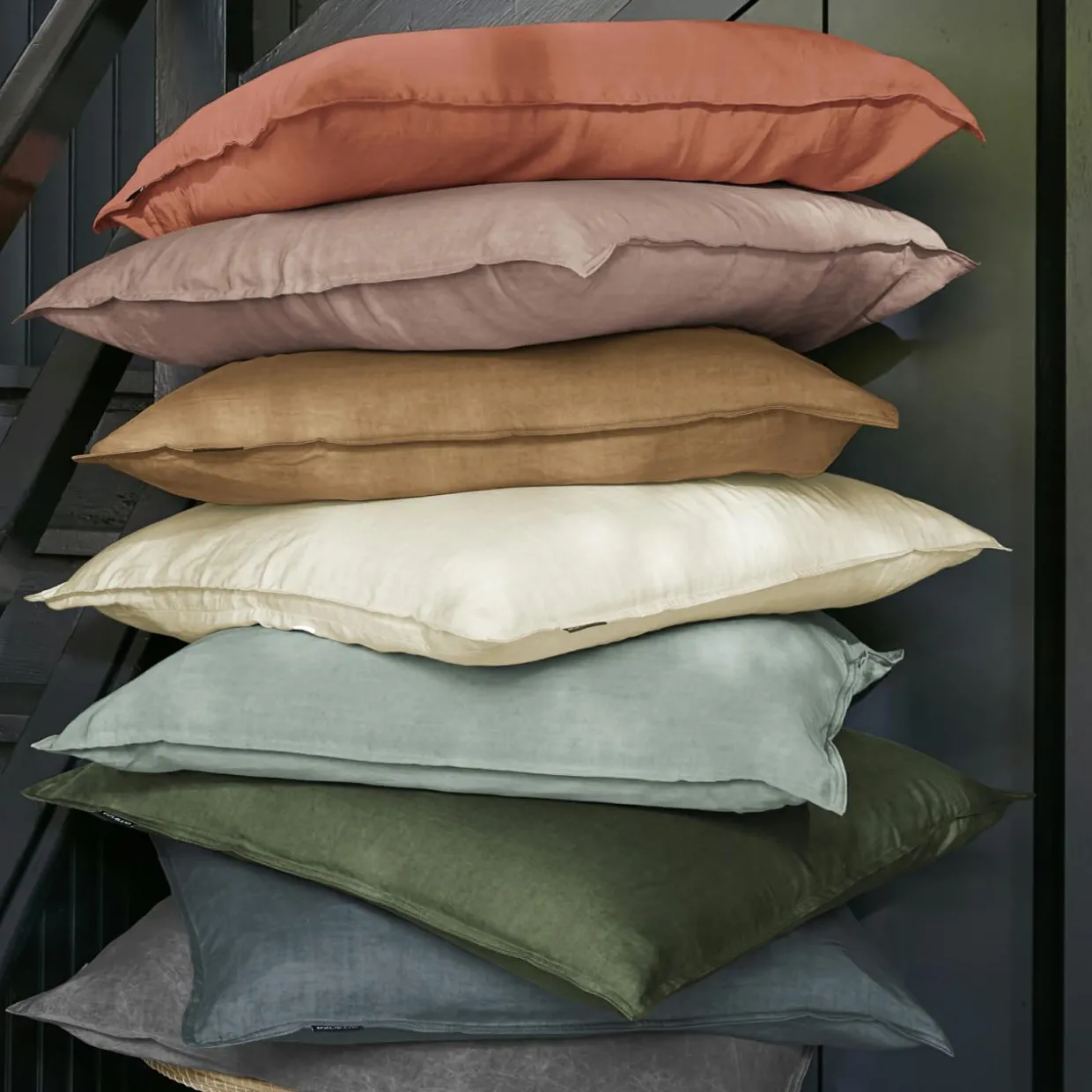 Taie d'oreiller rectangulaire lyocell Tencel™ lavé (50 x 80 cm) Olivia Rose blush