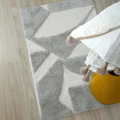 Tapis coton (60 x 90 cm) Blokken Ecru