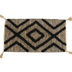 Tapis coton et jute (45 x 90 cm) Lagos Noir