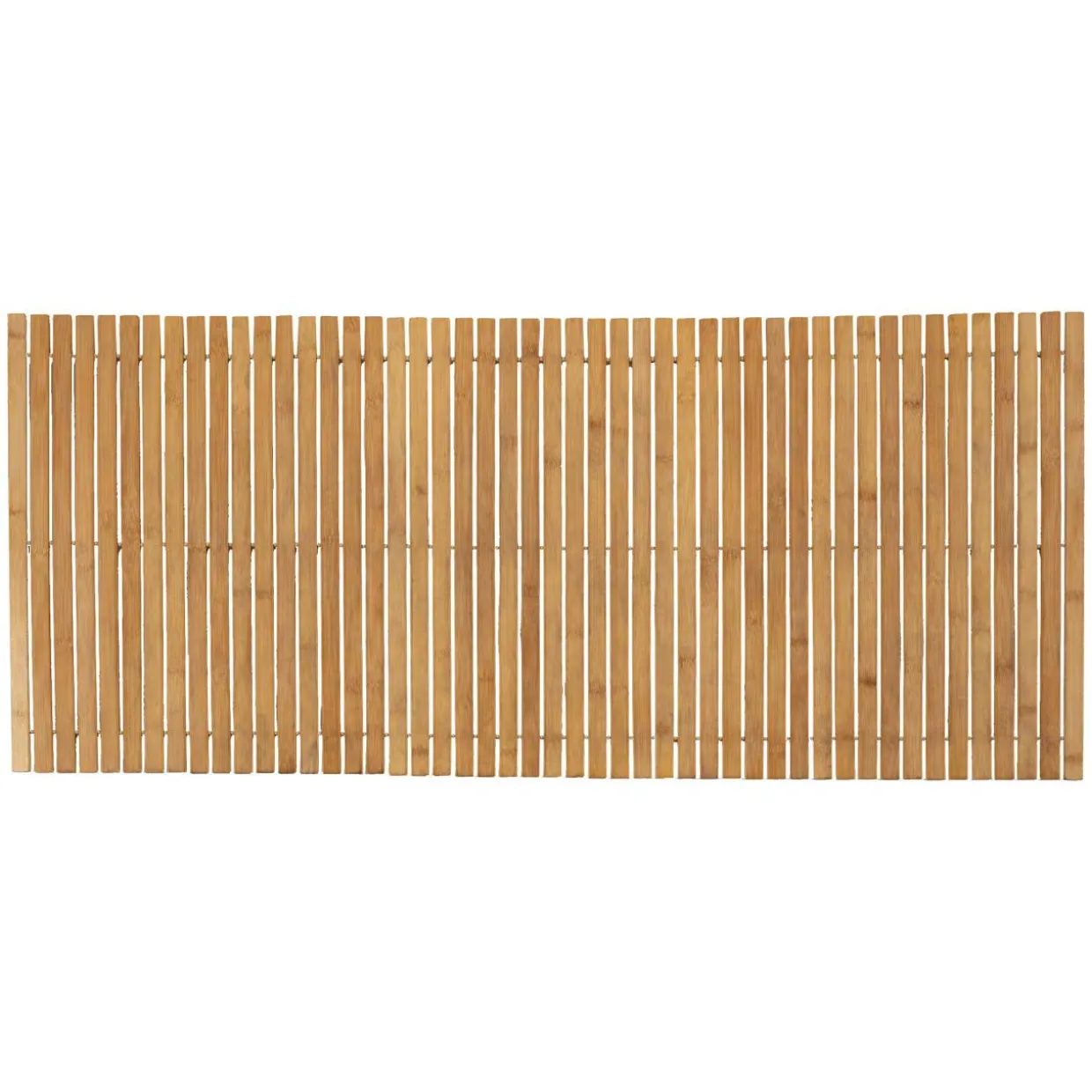 Tapis de bain caillebotis à rouler bambou (120 x 50 cm) Leo Beige