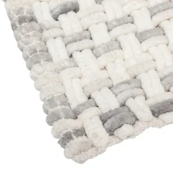 Tapis de bain coton (50 x 75 cm) Tresse Gris
