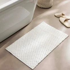 Tapis de bain coton tissé (50 x 80 cm) Lois Beige