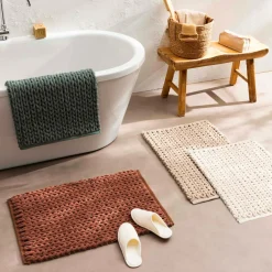 Tapis de bain en coton (50 x 80 cm) Ariel Terracotta