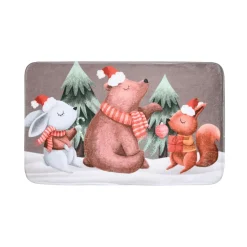 Tapis de Noël antidérapant (45 x 75 cm) Flanelle Lucien Taupe