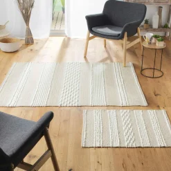 Tapis de salon coton (170 cm) Blanca Beige