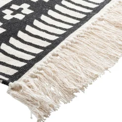 Tapis de salon coton (120 x 170 cm) Delhi Noir et blanc