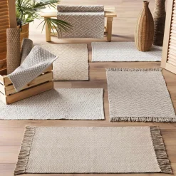 Tapis de salon coton (50 x 80 cm) Alivia Beige