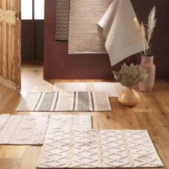 Tapis de salon coton (60 x 90 cm) Athos Ecru