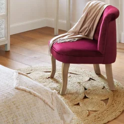 Tapis de salon jute rond (120 cm) Vent Beige naturel