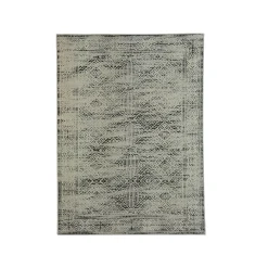 Tapis de salon rectangulaire jacquard (140 x 200 cm) Zahra Noir