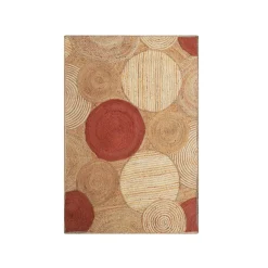 Tapis de salon rectangulaire jute tissée main (200 x 300 cm) Tara Terracotta