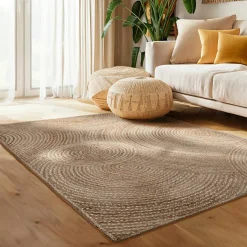 Tapis de salon rectangulaire jute tressée main (160 x 230 cm) Neha Beige