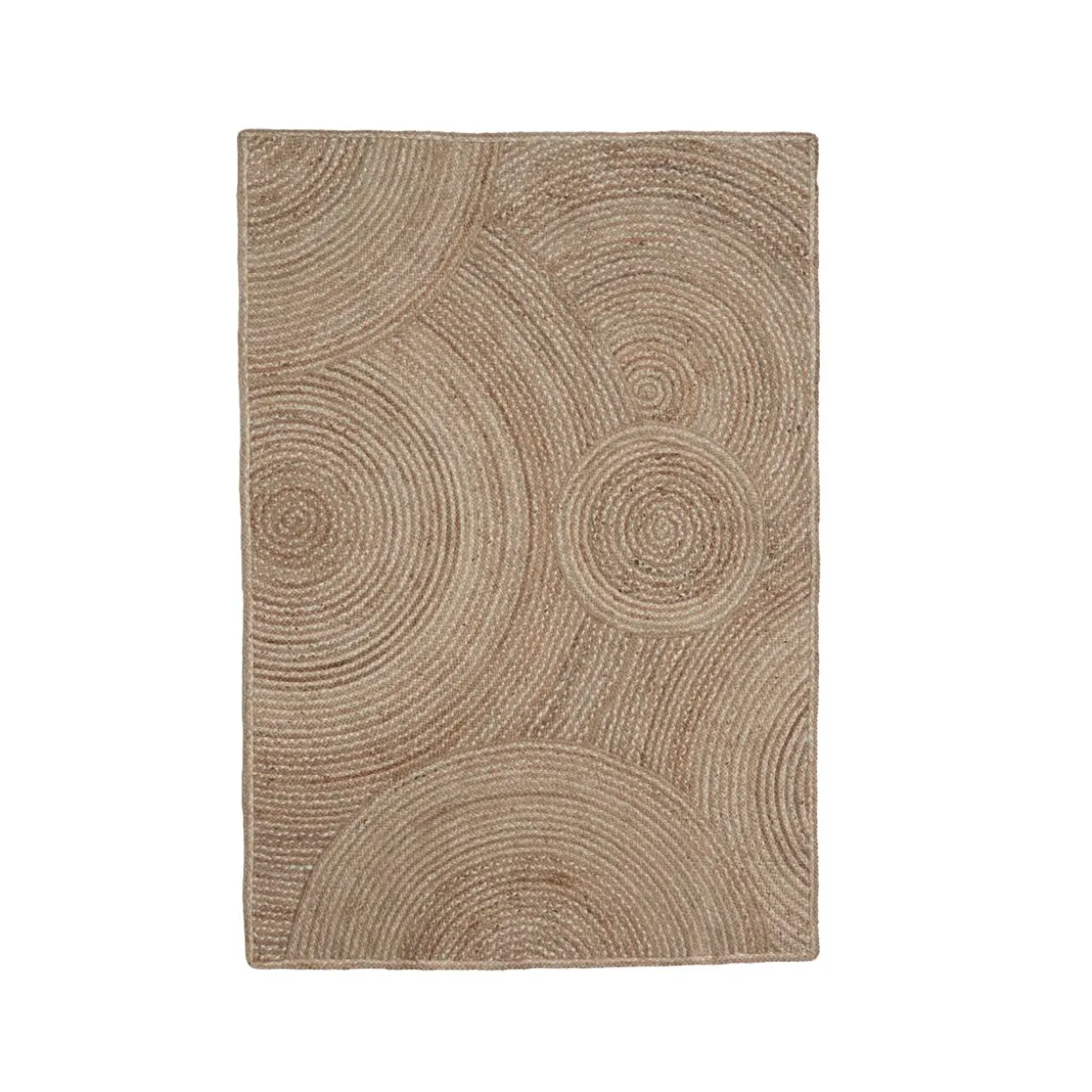 Tapis de salon rectangulaire jute tressée main (160 x 230 cm) Neha Beige