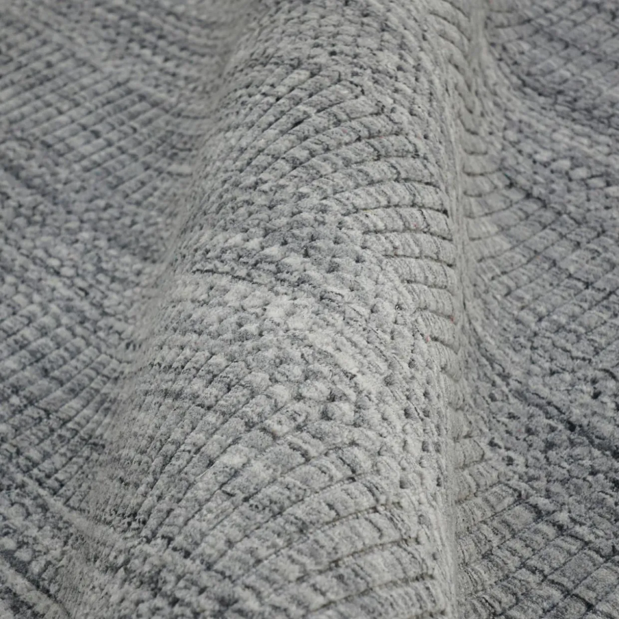 Tapis de salon rectangulaire matière recyclée (160 x 230 cm) Aiko Gris