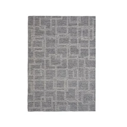 Tapis de salon rectangulaire laine tuftée (160 x 230 cm) Yutoo Gris