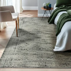 Tapis de salon rectangulaire jacquard (160 x 230 cm) Zahra Noir