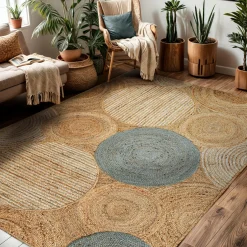 Tapis de salon rectangulaire jute tissée main (200 x 300 cm) Tara Marron