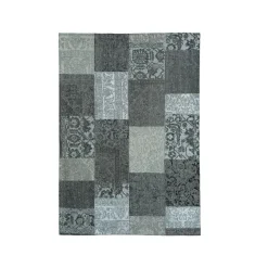 Tapis de salon rectangulaire jacquard (160 x 230 cm) Rishi Noir et gris
