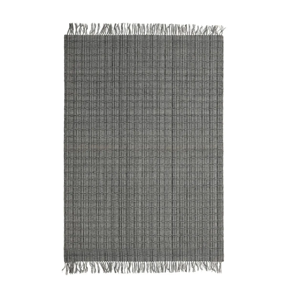 Tapis de salon rectangulaire matière recyclée (140 x 200 cm) Priya Gris