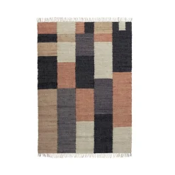 Tapis de salon rectangulaire jute et coton (140 x 200 cm) Freya Multicolore