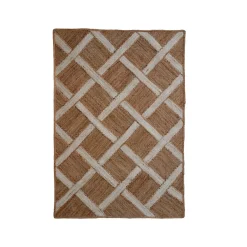 Tapis de salon rectangulaire jute tissée main (160 x 230 cm) Akira Marron