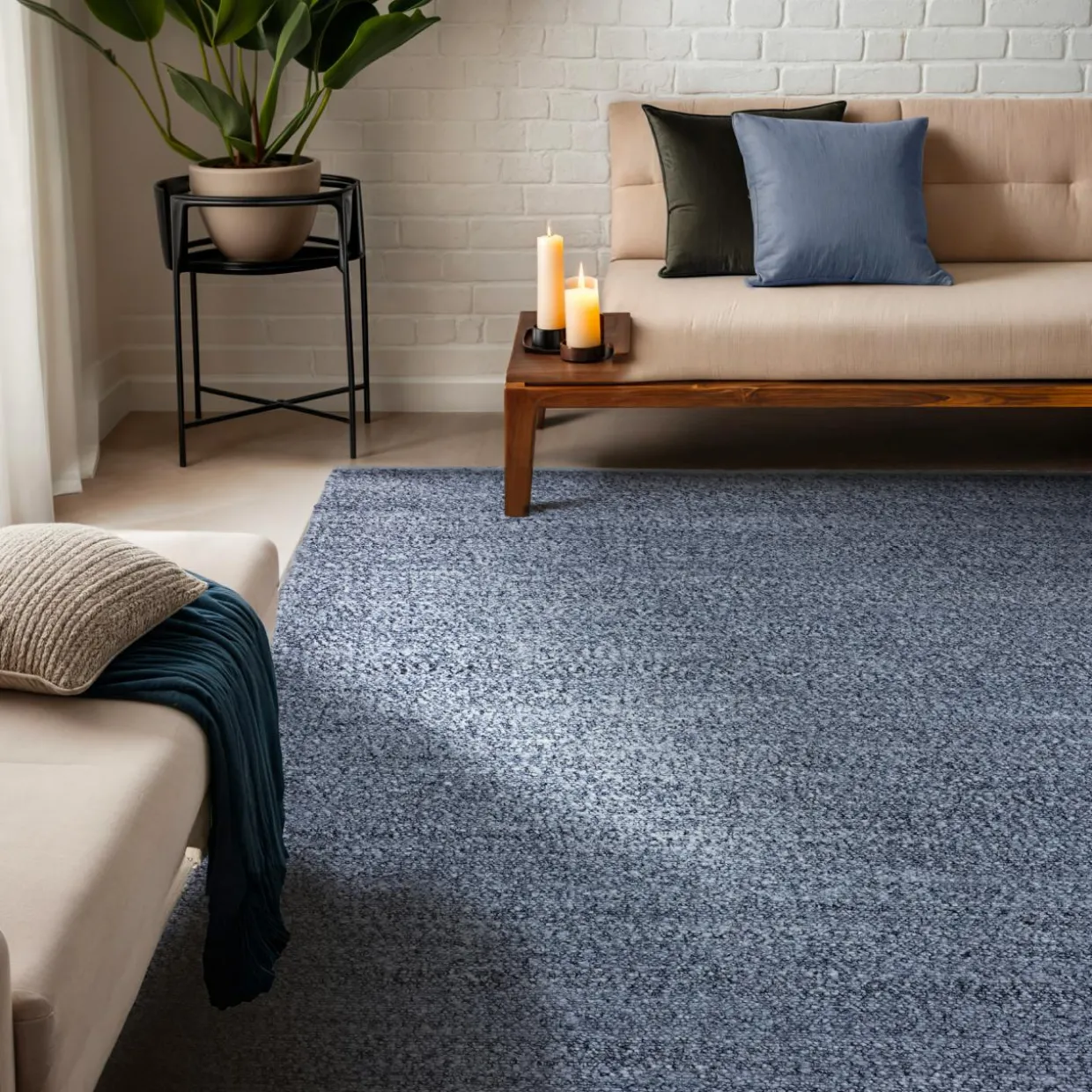 Tapis de salon rectangulaire matière recyclée (140 x 200 cm) Sabana Gris