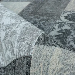 Tapis de salon rectangulaire jacquard (140 x 200 cm) Rishi Noir et gris